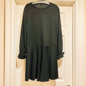 EUC Zara basic black dress with cuffed sleeves